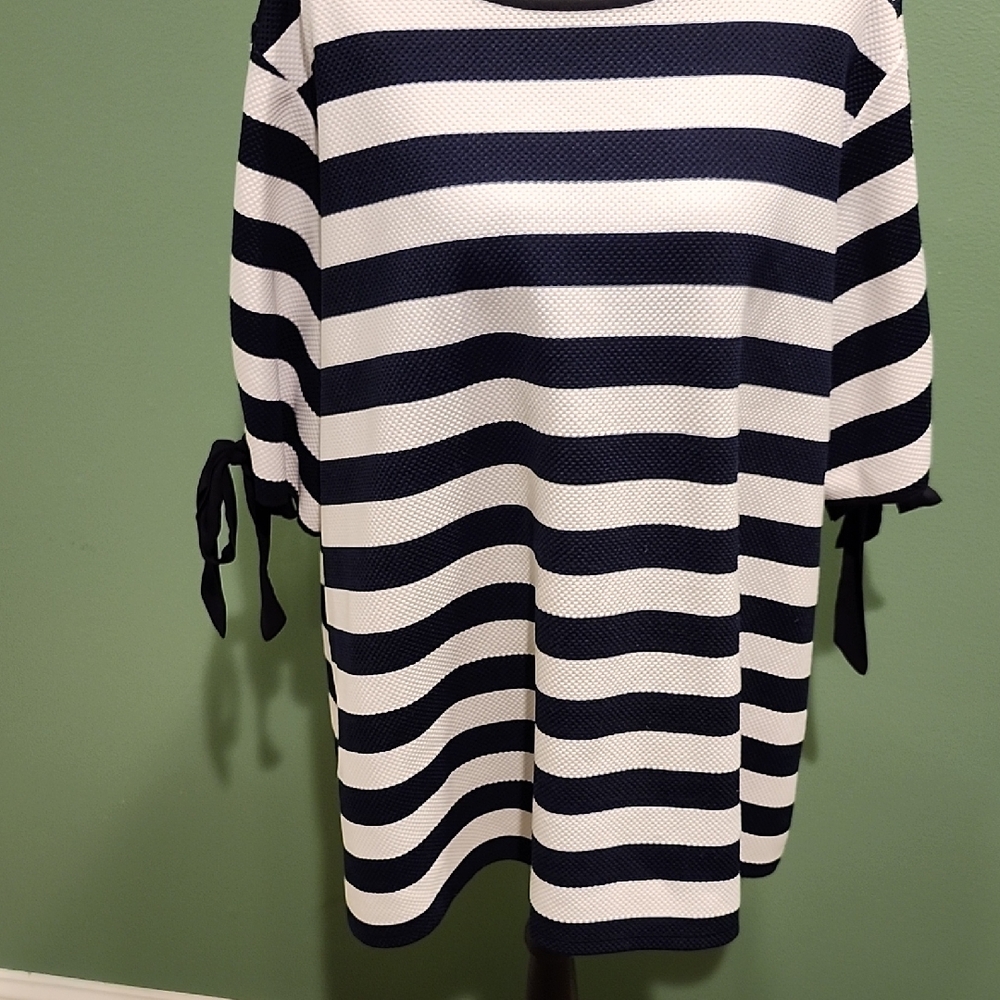 The Limited Navy and White Striped Blouse